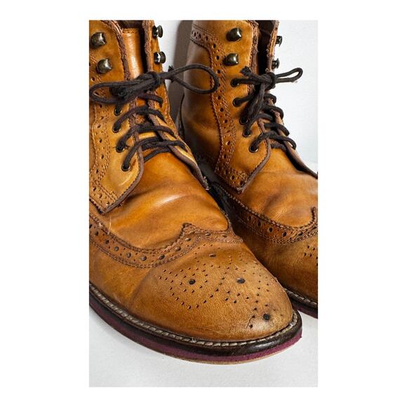 Vintage Johnston & Murphy Wingtip Boots Brown Leather Brogue Size 8 main image 15